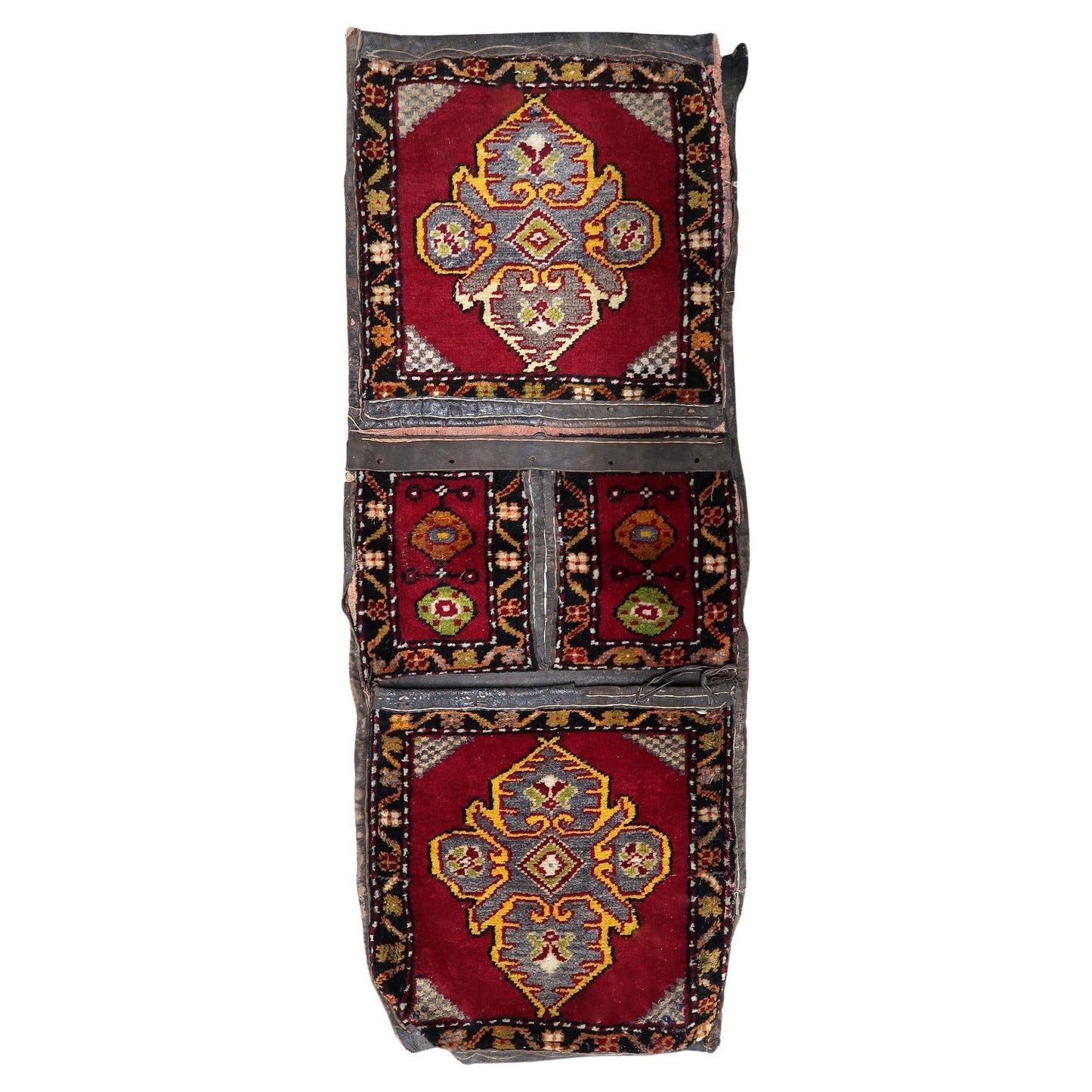 Antique Turkish salt bag with two woven pile faces

