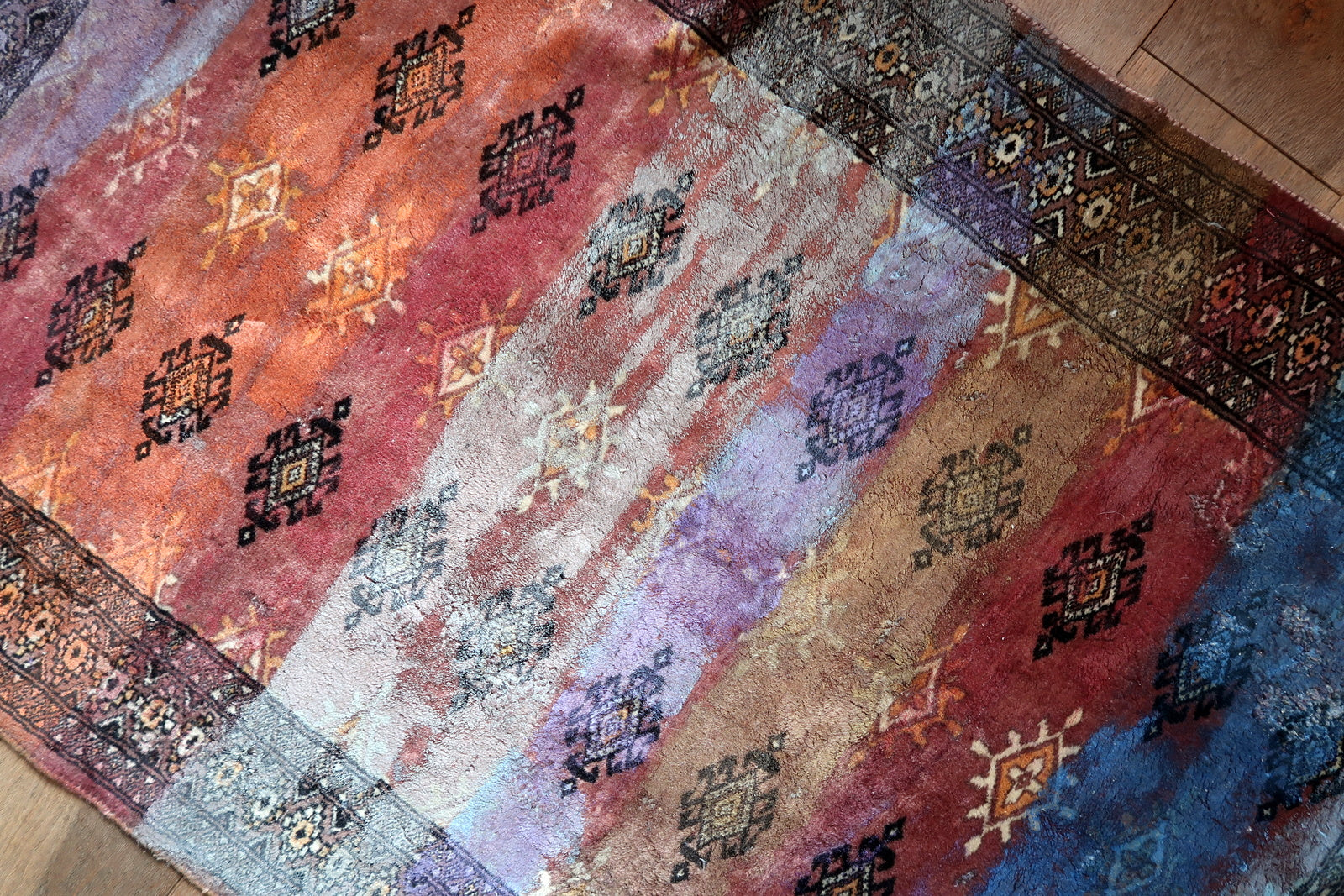 Full rug view displaying contemporary art transformation

