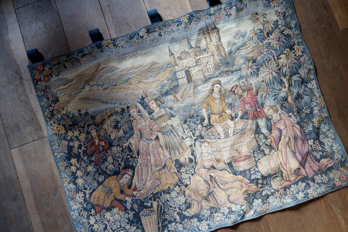 Stitched hanging tabs on reverse for easy display

