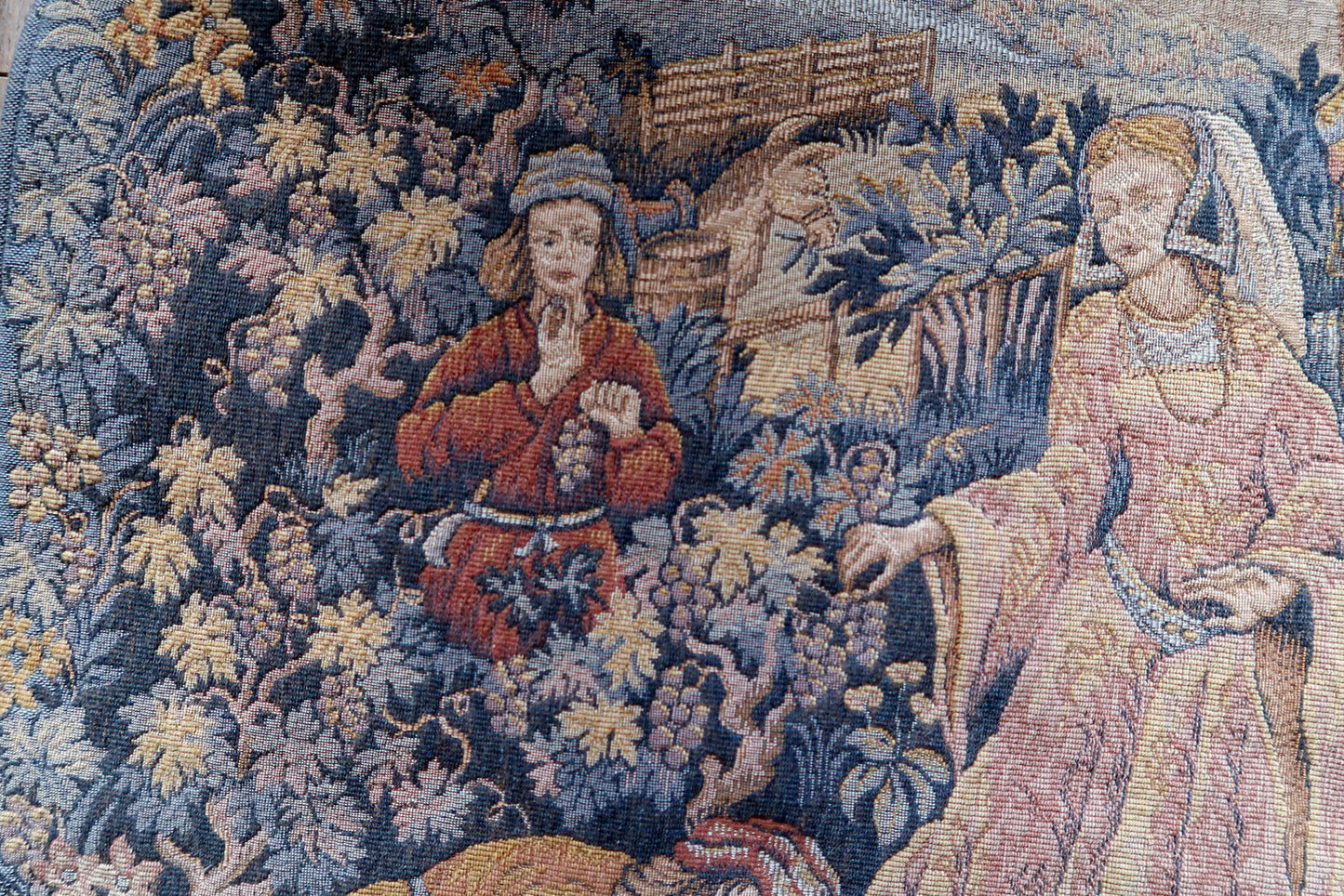 Medieval figures in traditional harvest attire

