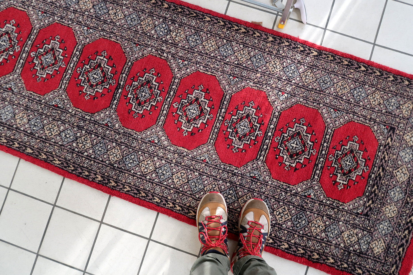 Angle shot capturing the bold graphic contrast between colors.

