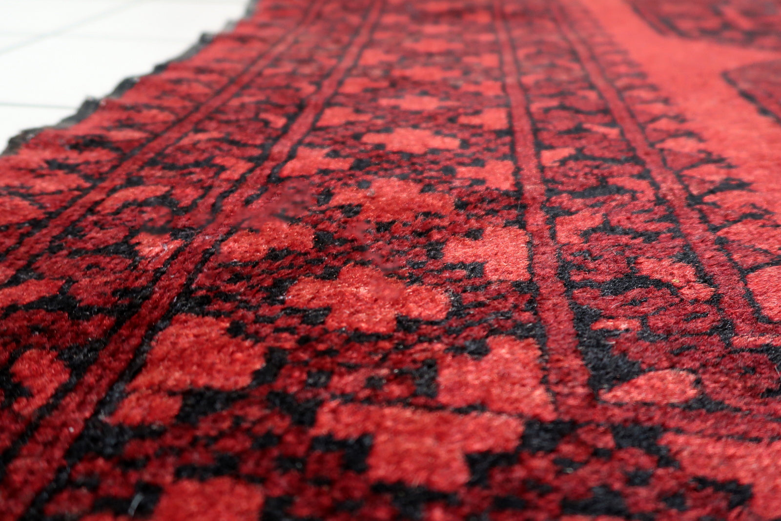 3 foot 9 by 6 foot 4 antique Afghan Ersari rug ideal for masculine study or modern industrial loft