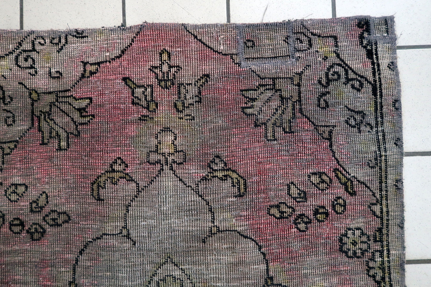 Unique textile fragment ideal for layering over neutral rug wall mounting or small space accent in interior

