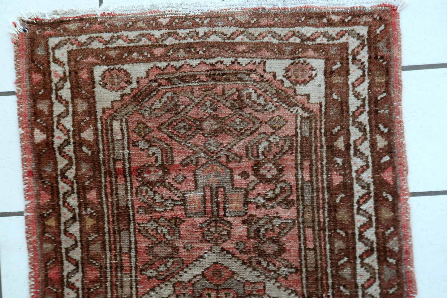 Persian Hamadan rug 2 x 3.2 ft, vintage handmade wool with rich colors