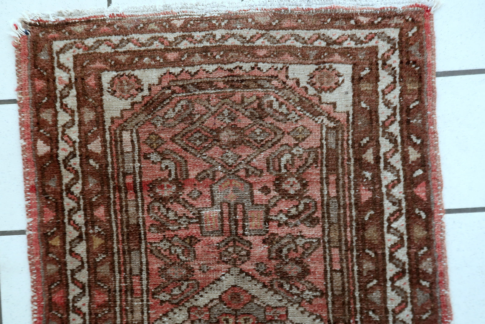 Persian Hamadan rug 2 x 3.2 ft, vintage handmade wool with rich colors