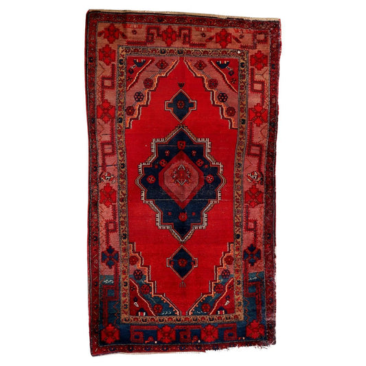 Antique 1920s Persian Malayer rug, hand-knotted wool with intricate pattern