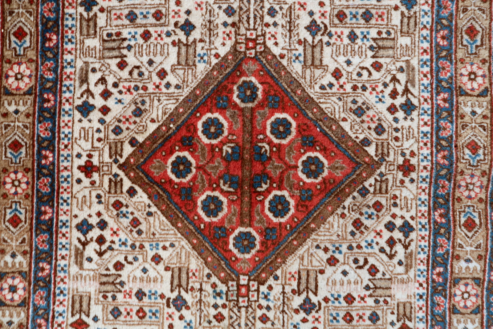 Antique Malayer wool rug, 1930s Persian carpet with rich natural colors