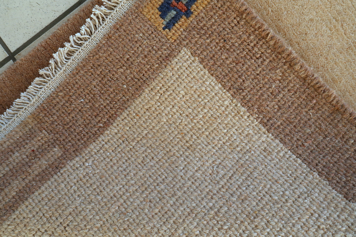 Tibetan Khaden carpet, minimalist design with soft neutral tones