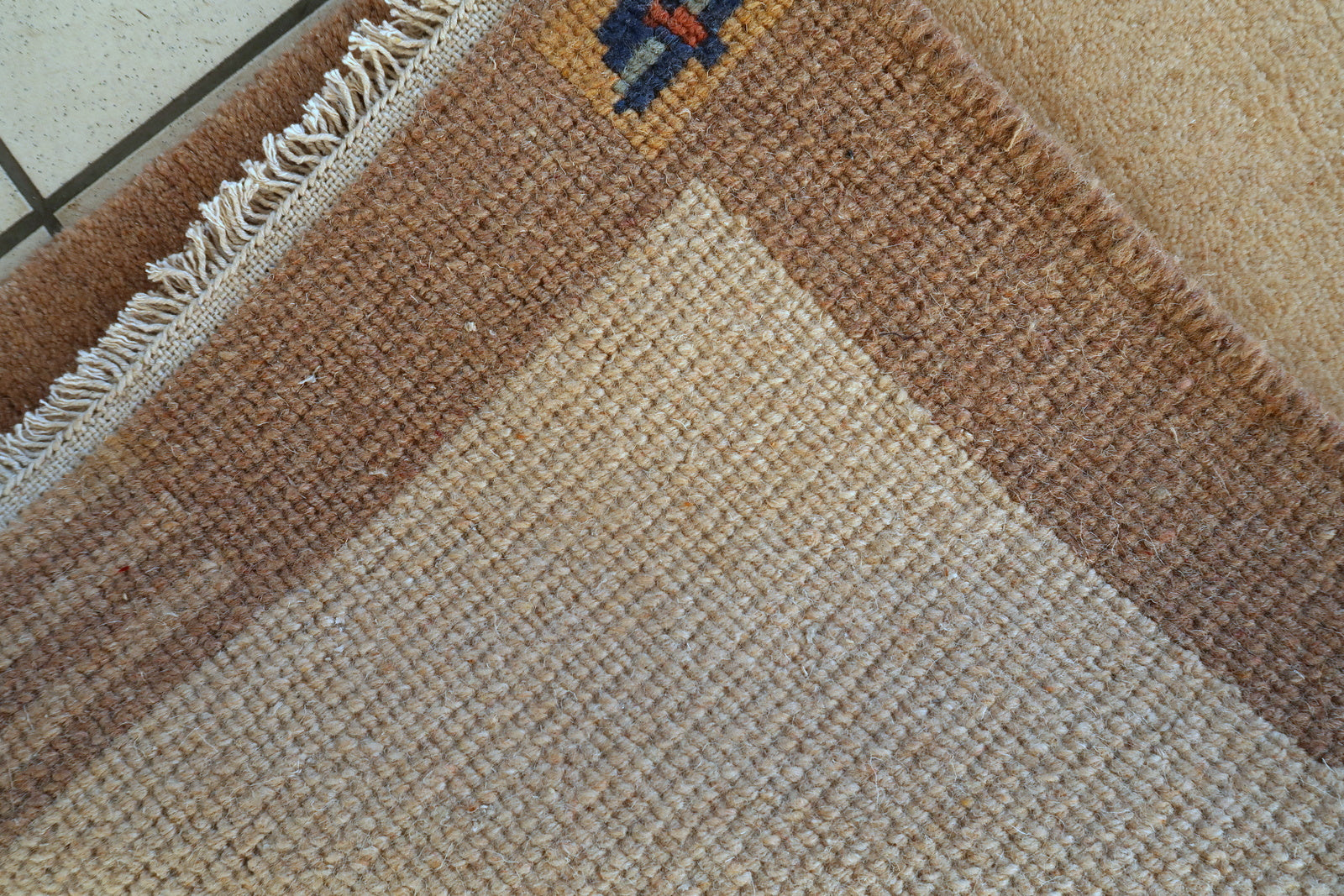 Tibetan Khaden carpet, minimalist design with soft neutral tones