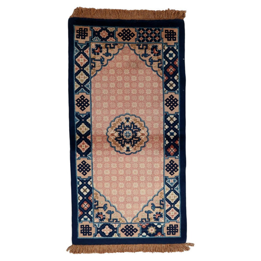 Vintage 1930 Chinese Art Deco rug, hand-knotted wool with bold geometric design