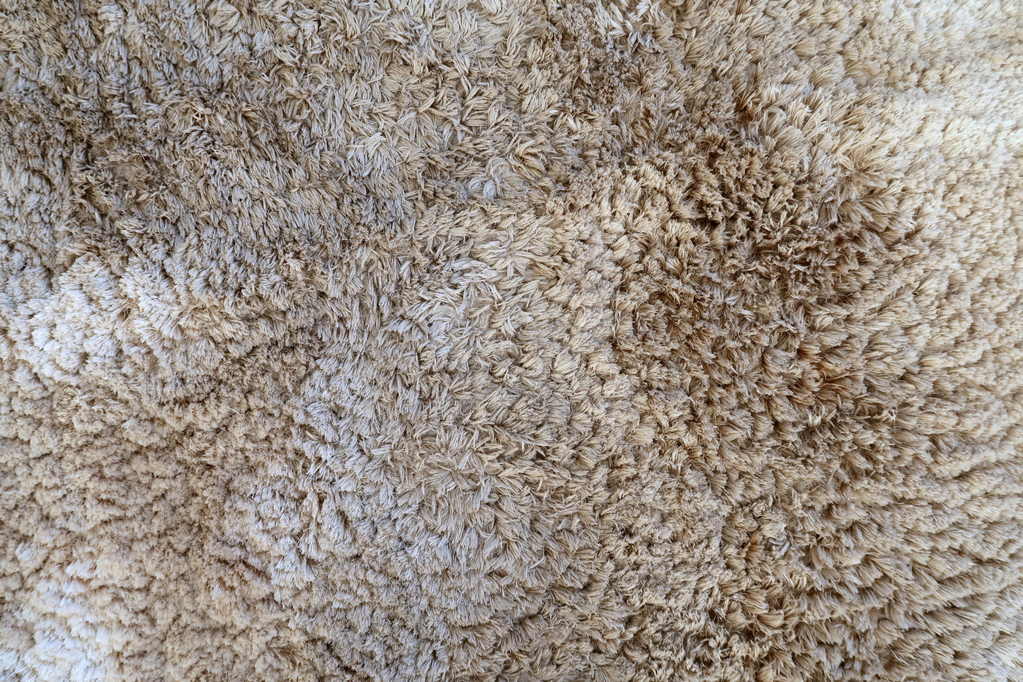 Scandinavian shag rug full view, square vintage carpet with soft fluffy texture