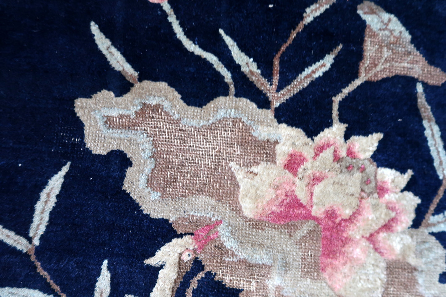 1890s Chinese Peking rug, decorative wool carpet with refined composition