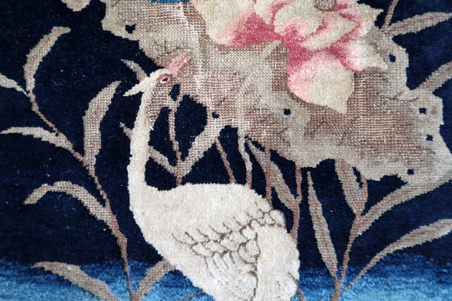 1890s Chinese Peking rug, decorative wool carpet with refined composition