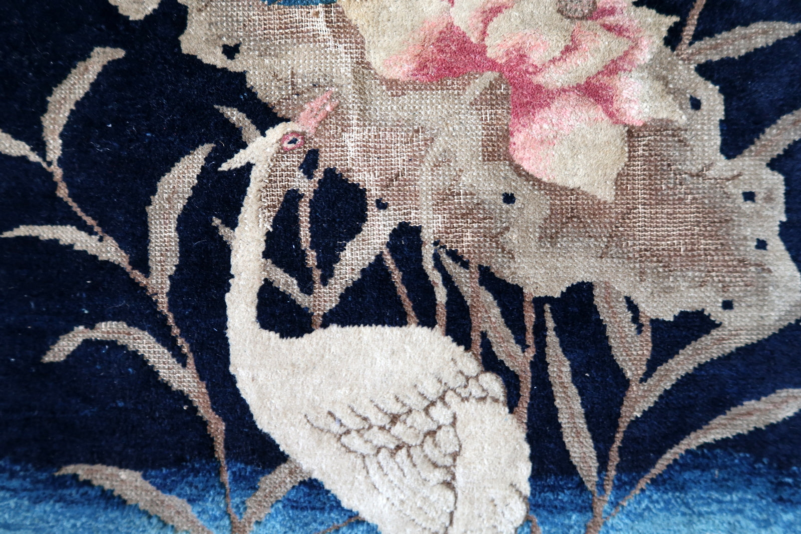 1890s Chinese Peking rug, decorative wool carpet with refined composition