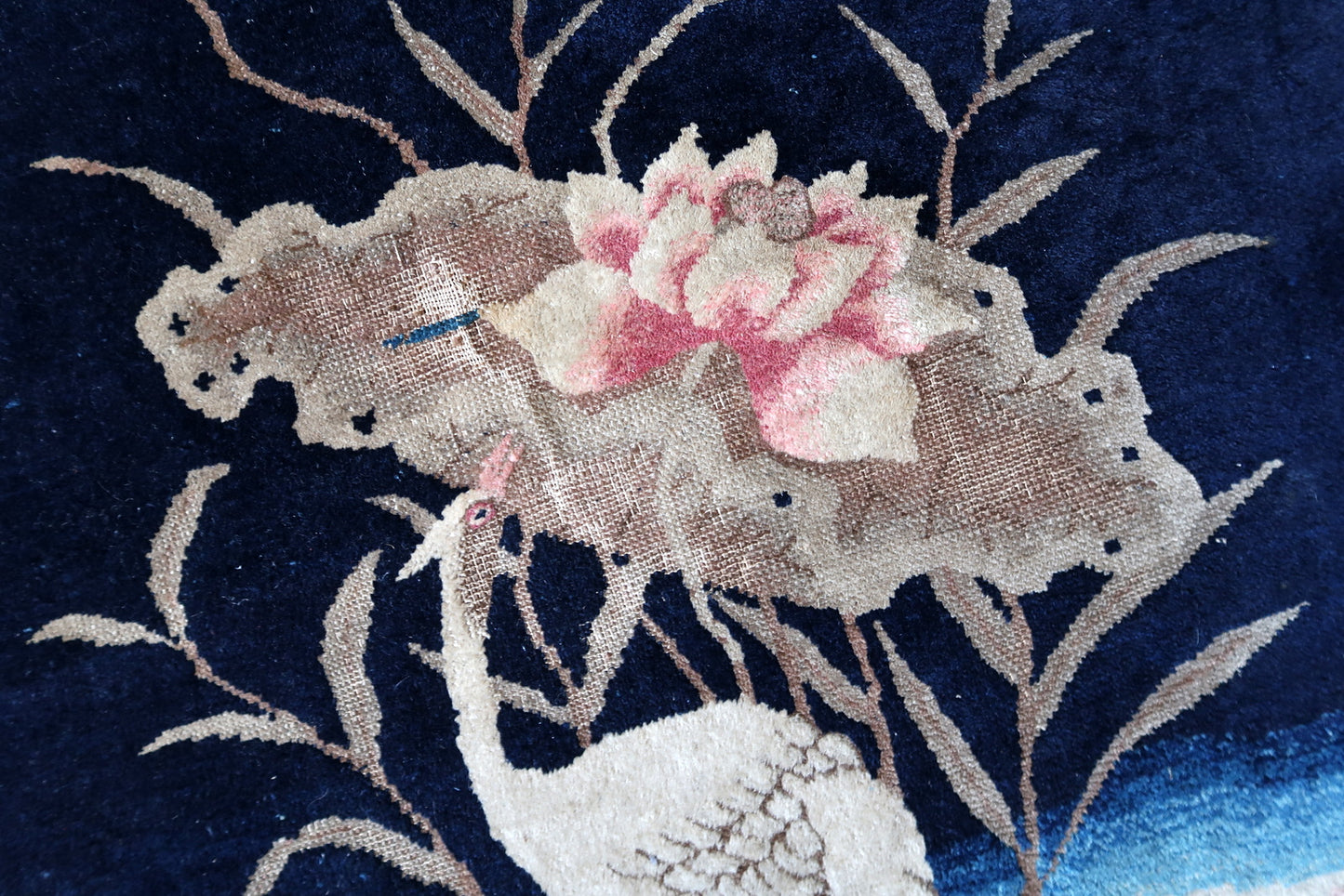 Hand-knotted Chinese rug, 1890s Peking carpet with elegant pictorial composition