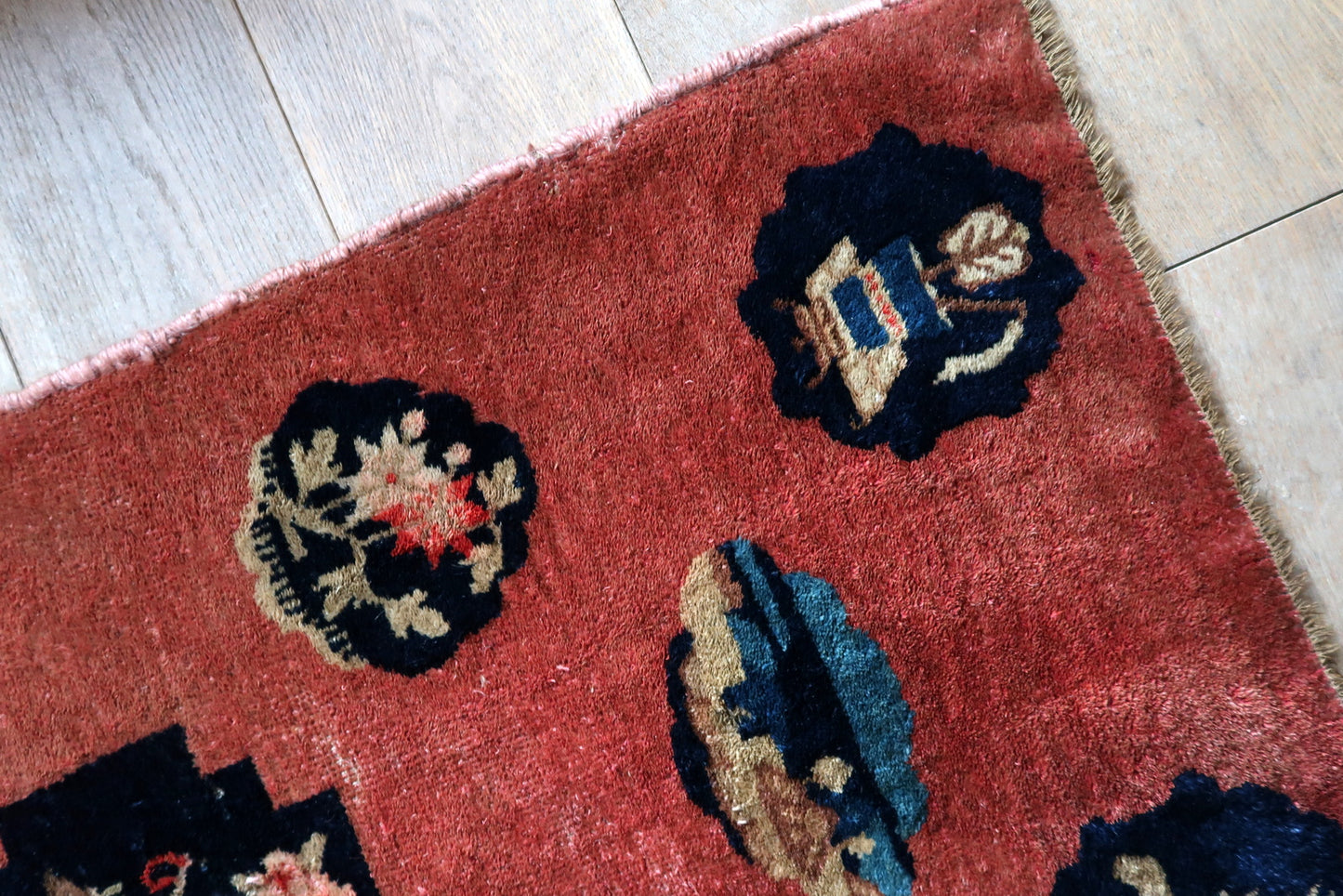 1920s Chinese Art Deco rug, handmade wool carpet with modernist design