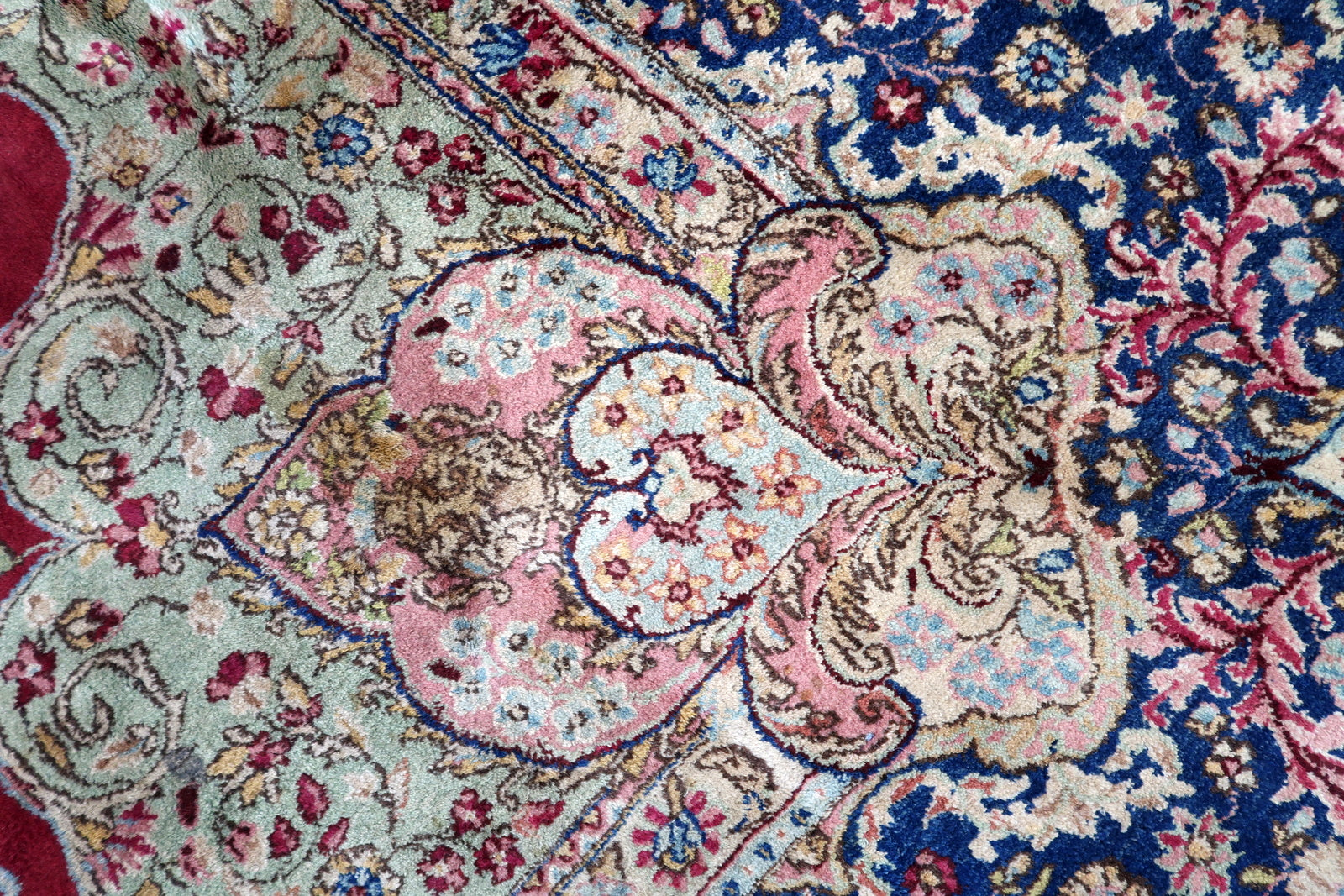 Large vintage Persian rug, Kerman style with all-over floral pattern