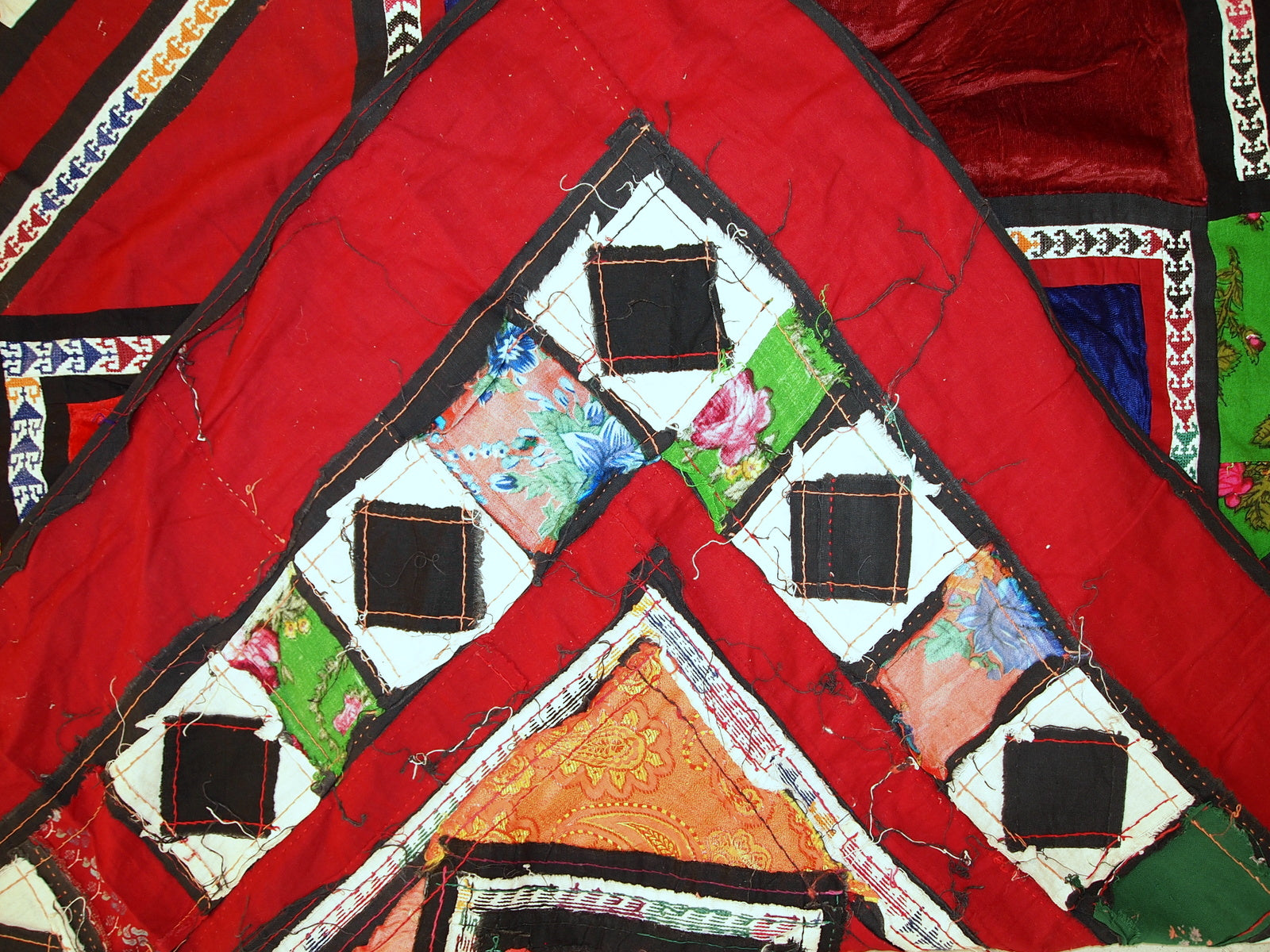 Multiple velour colors creating vibrant pattern

