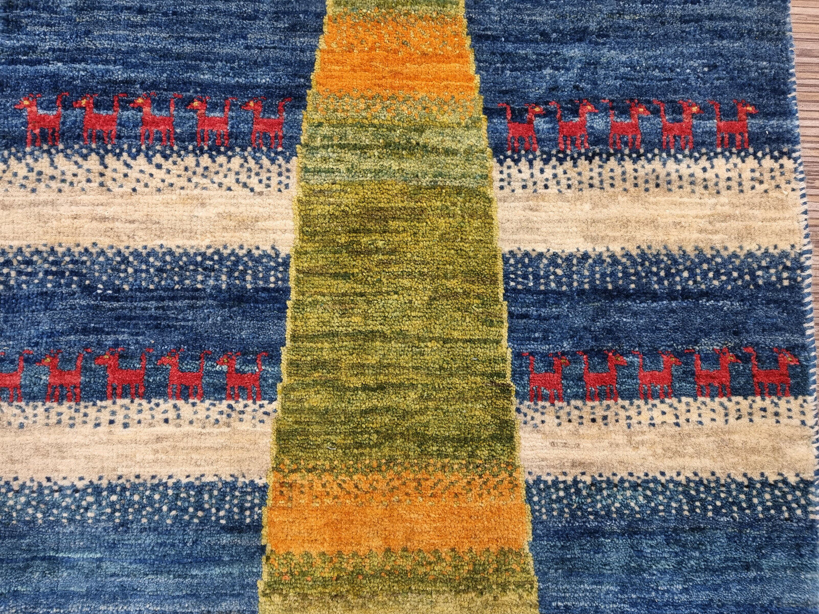 Handmade Persian rug styled in a modern living room
