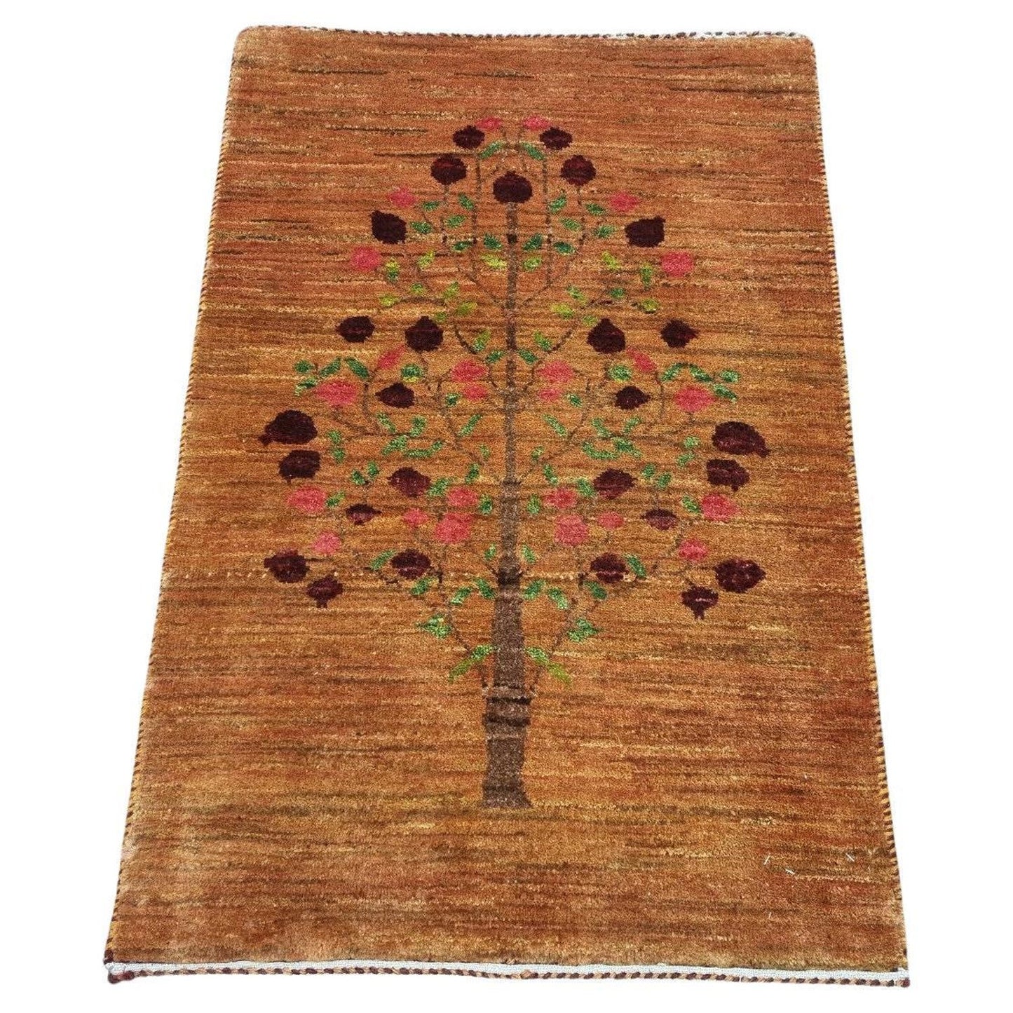 Handmade Persian Gabbeh Rug with Tree of Life design
