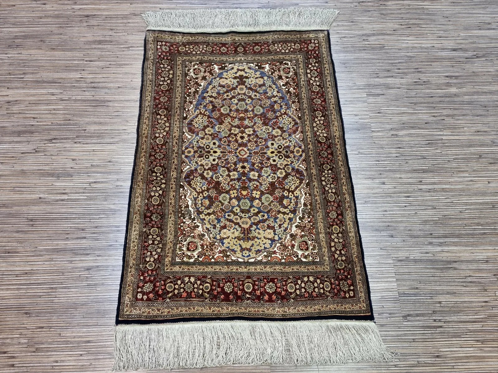 Ornamental Turkish Hereke rug, ideal for sophisticated spaces.

