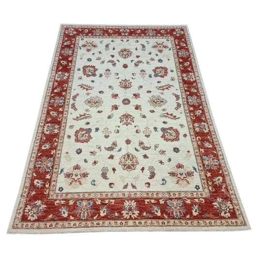Vintage Afghan Ziegler rug with central medallion

