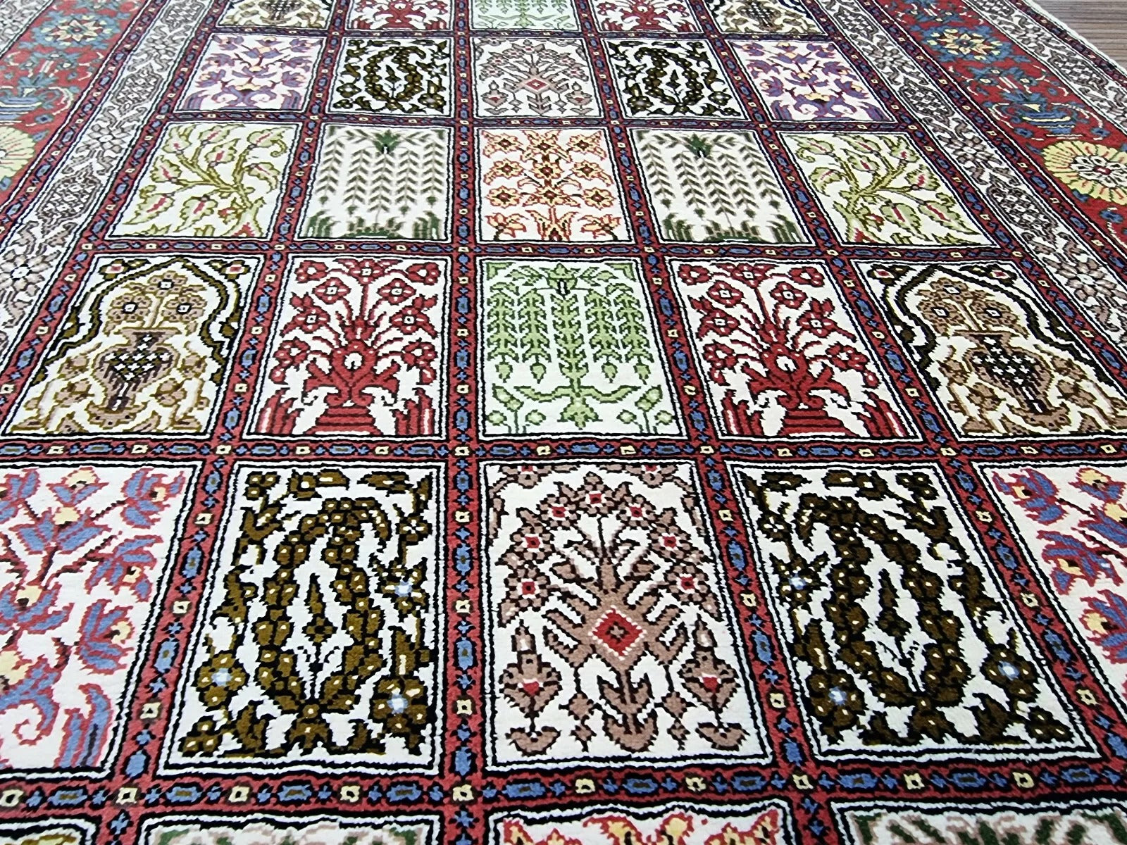 1980s Persian silk carpet in excellent condition

