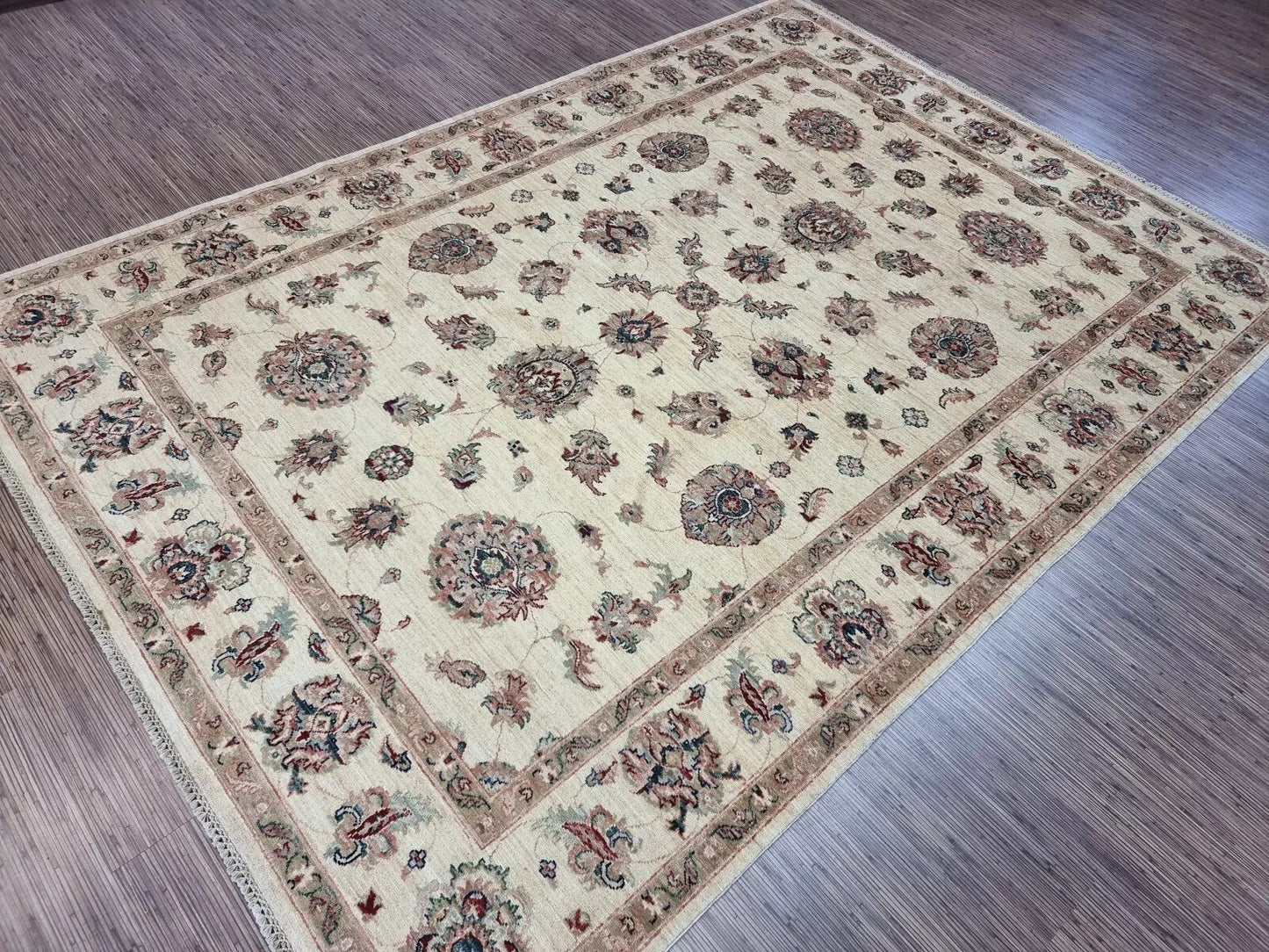 View of the rug's edge and selvedge, highlighting its sturdy construction.

