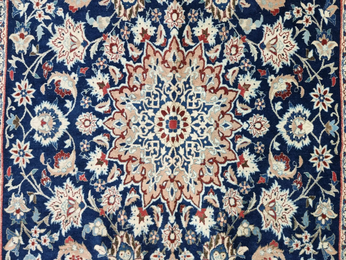Small antique Persian Nain carpet from the 1920s, measuring approximately 103 × 185 cm, ideal for hallways, small living spaces, a study, reading nook, or as a decorative accent.

