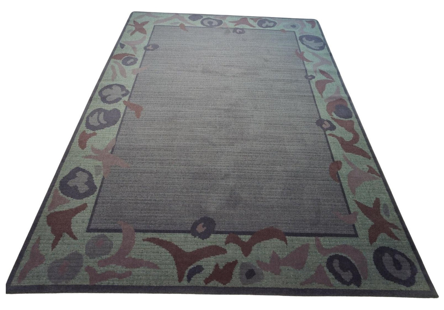 Vintage Dutch Geometric Purple B&C Rug 6.5' x 9.1' - 1970s Retro Home Decor