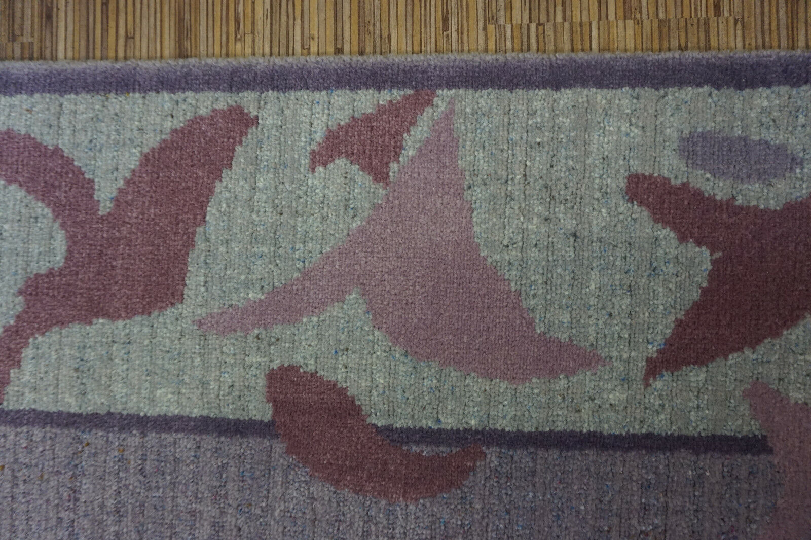 Close-up of craftsmanship in the Vintage Geometric Rug