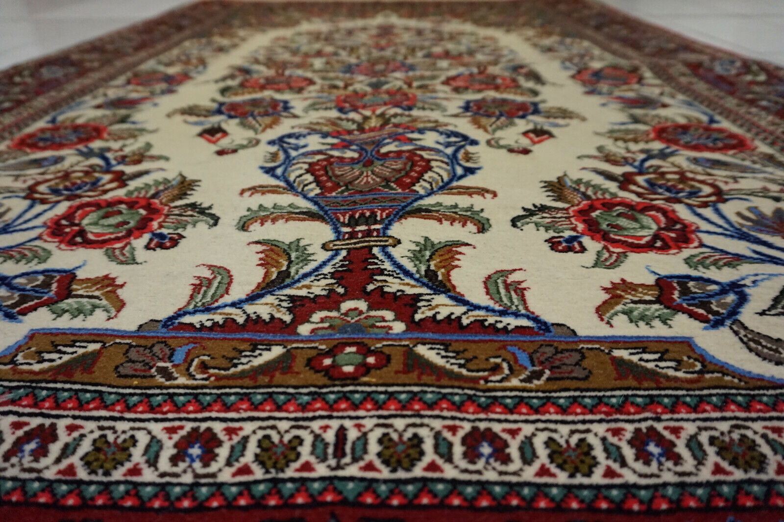 Good condition showcased in a close-up view of the Vintage Persian Rug