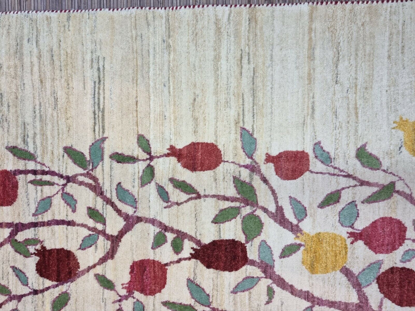 Vintage Gabbeh Rug (1970s) - The "Tree of Plenty" design adds a touch of history and cultural heritage to your home. (Close-up)