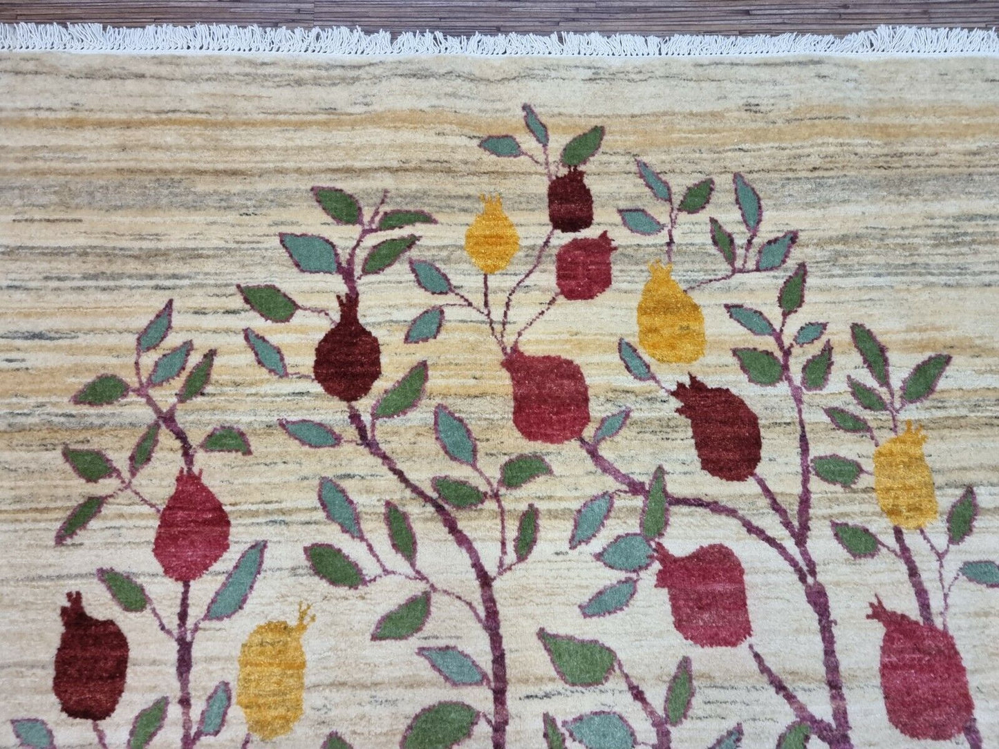 Vintage Wool Gabbeh Rug (1970s) - A unique blend of beauty, history, and cultural heritage in a single piece. (Close-up)