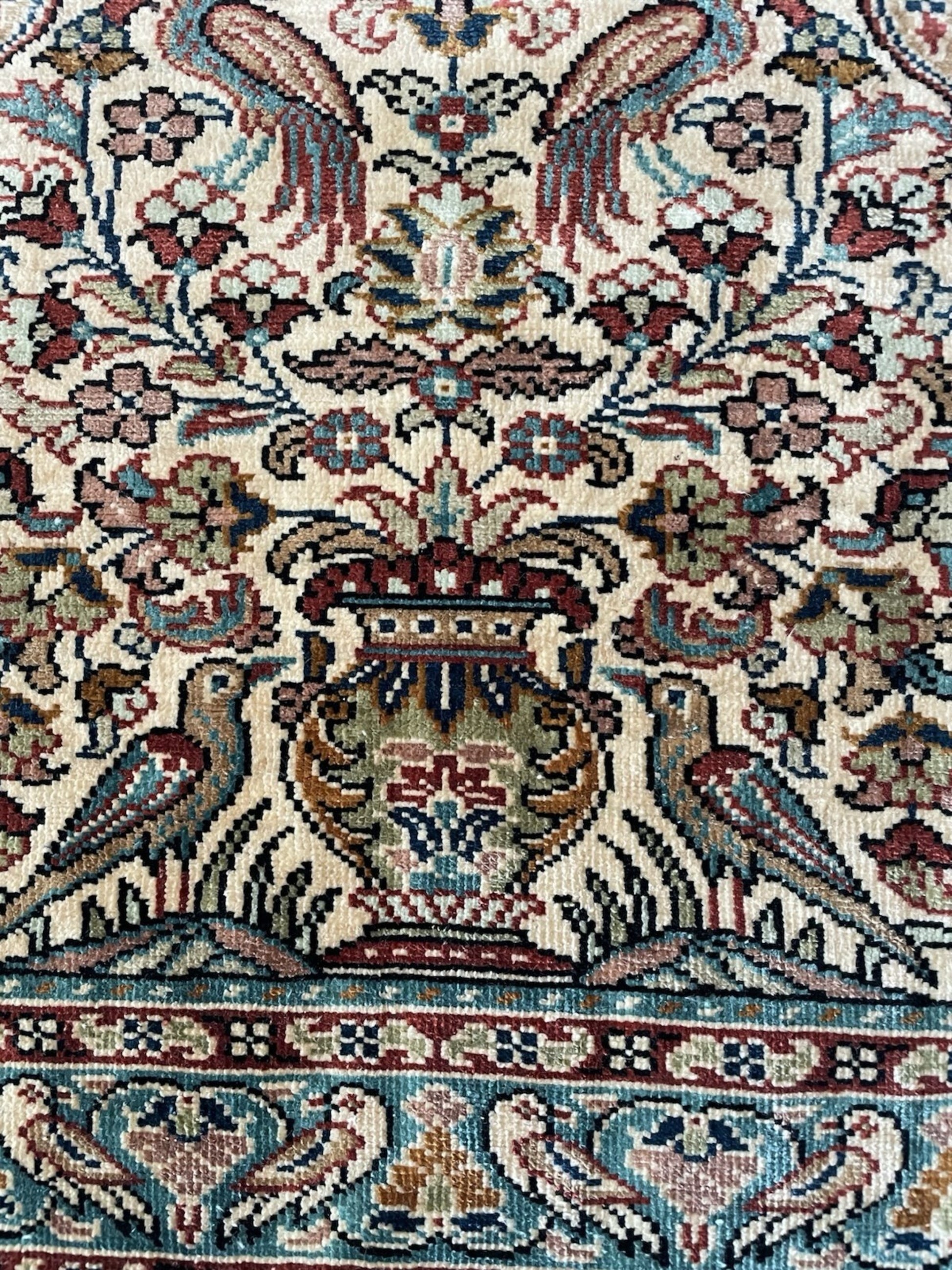 Fine silk texture and construction details

