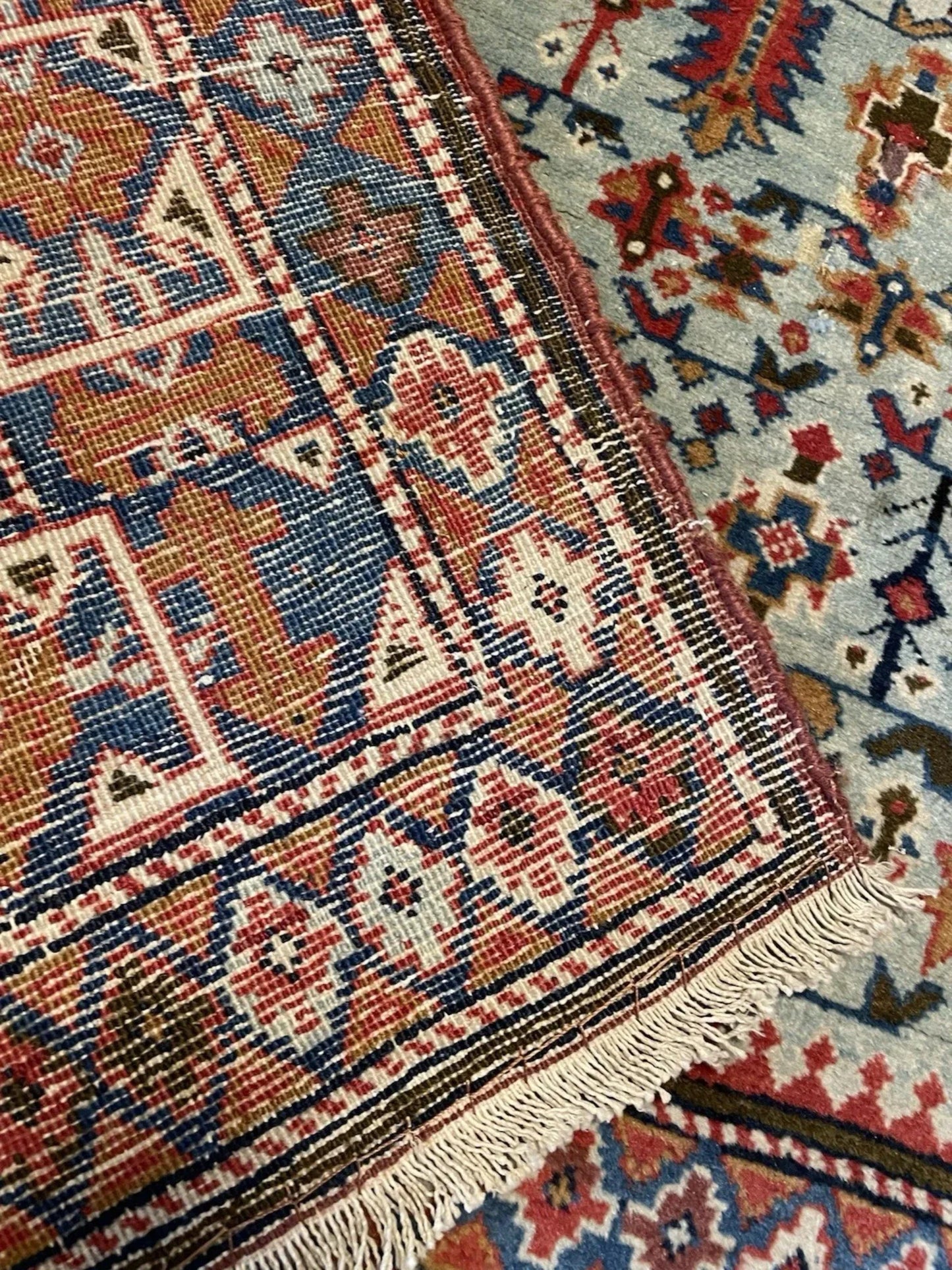 Green and gold accents throughout the pattern

