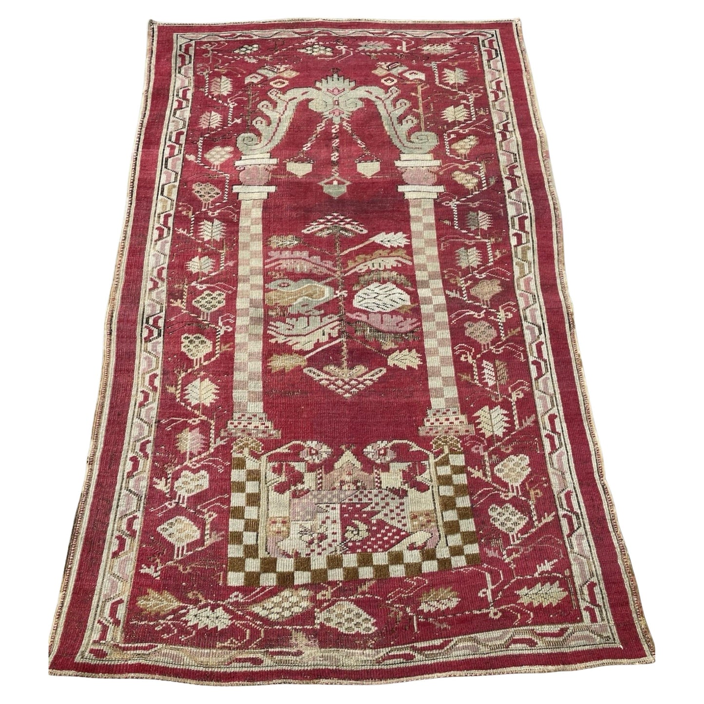 Antique Kirshehir prayer rug with Mihrab design

