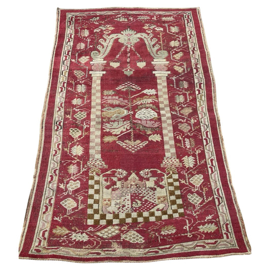 Antique Kirshehir prayer rug with Mihrab design

