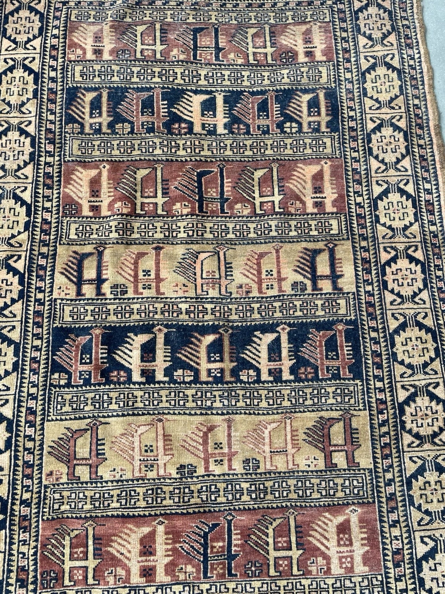 Side profile view showing the rug's thickness and sturdy construction.

