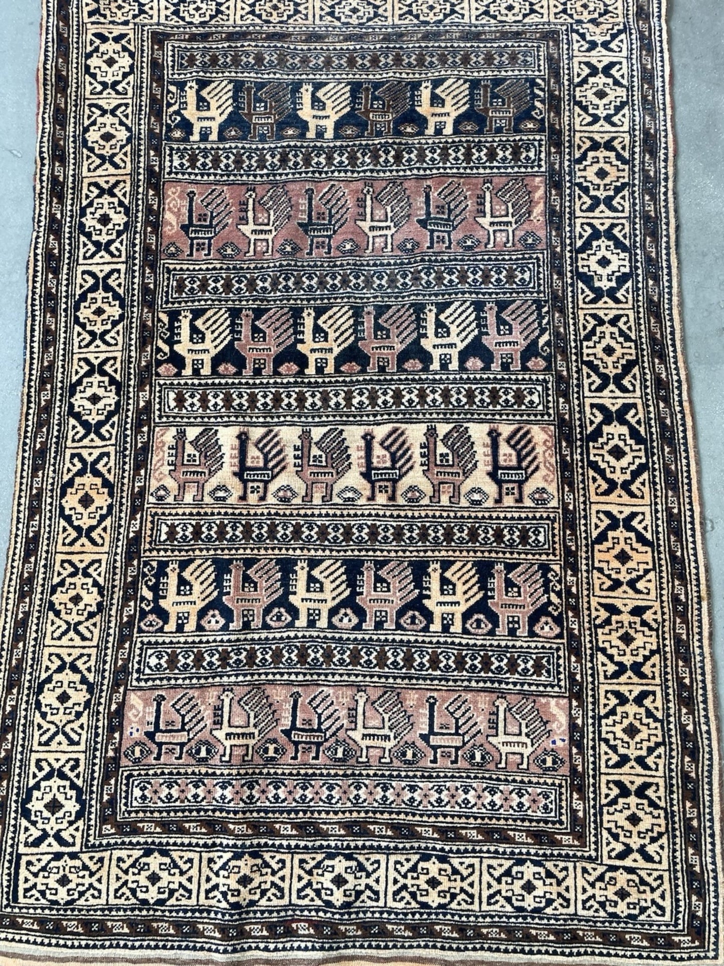 Overall presentation of the rug on a light-colored floor for contrast.

