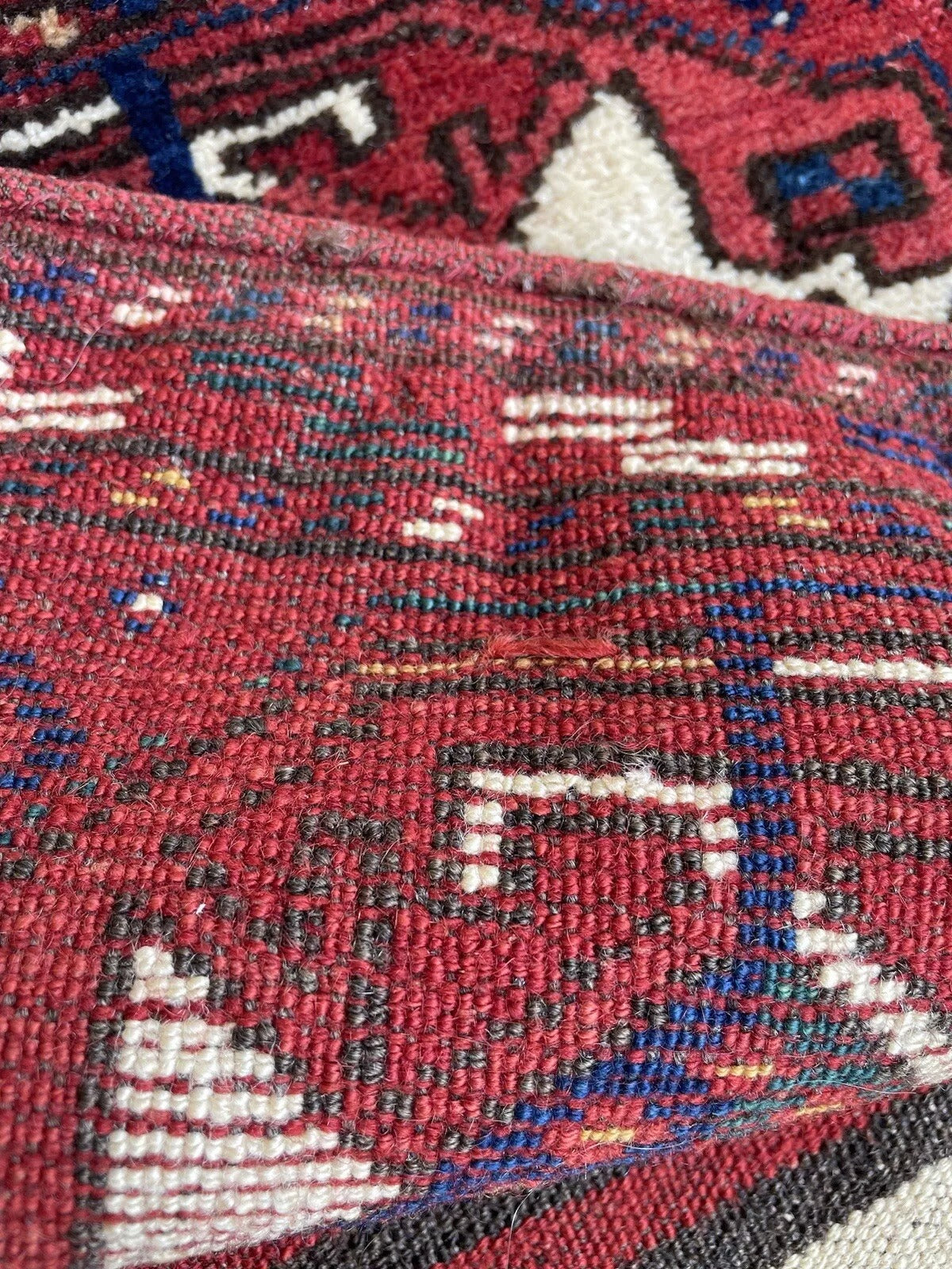 Authentic Antique Textile Bag with Traditional Weaving
