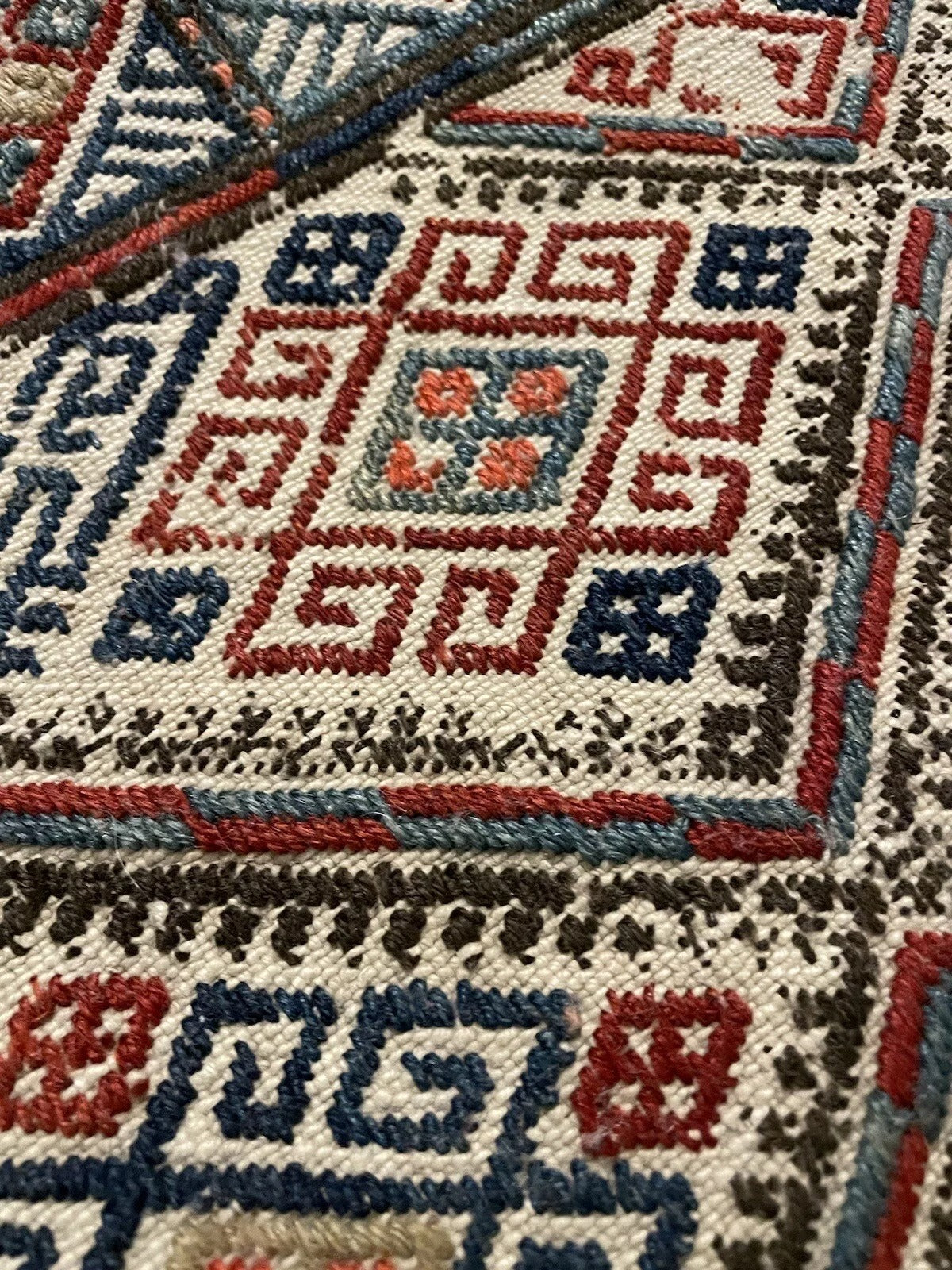 Sumak flat-weaving technique showcased in an antique Persian bag
