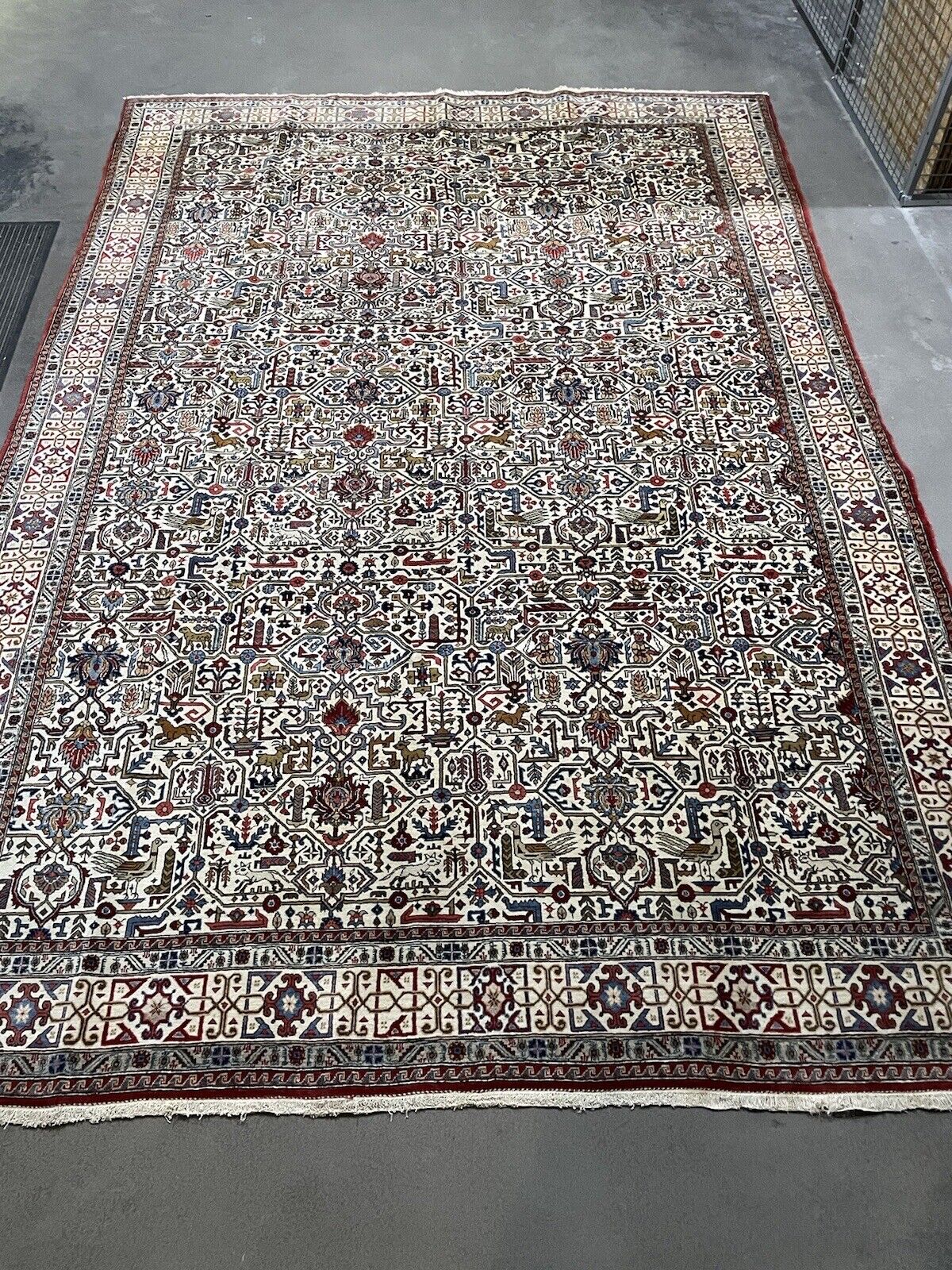 Traditional Persian rug with soft wool texture and elegant patterns

