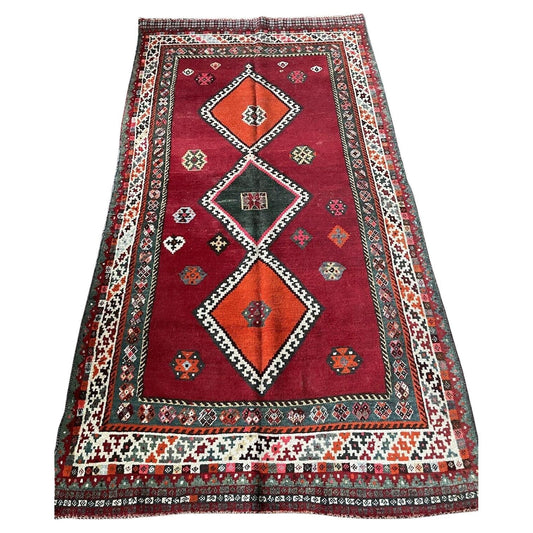 Handmade vintage Persian Gabbeh wool rug from the 1960s

