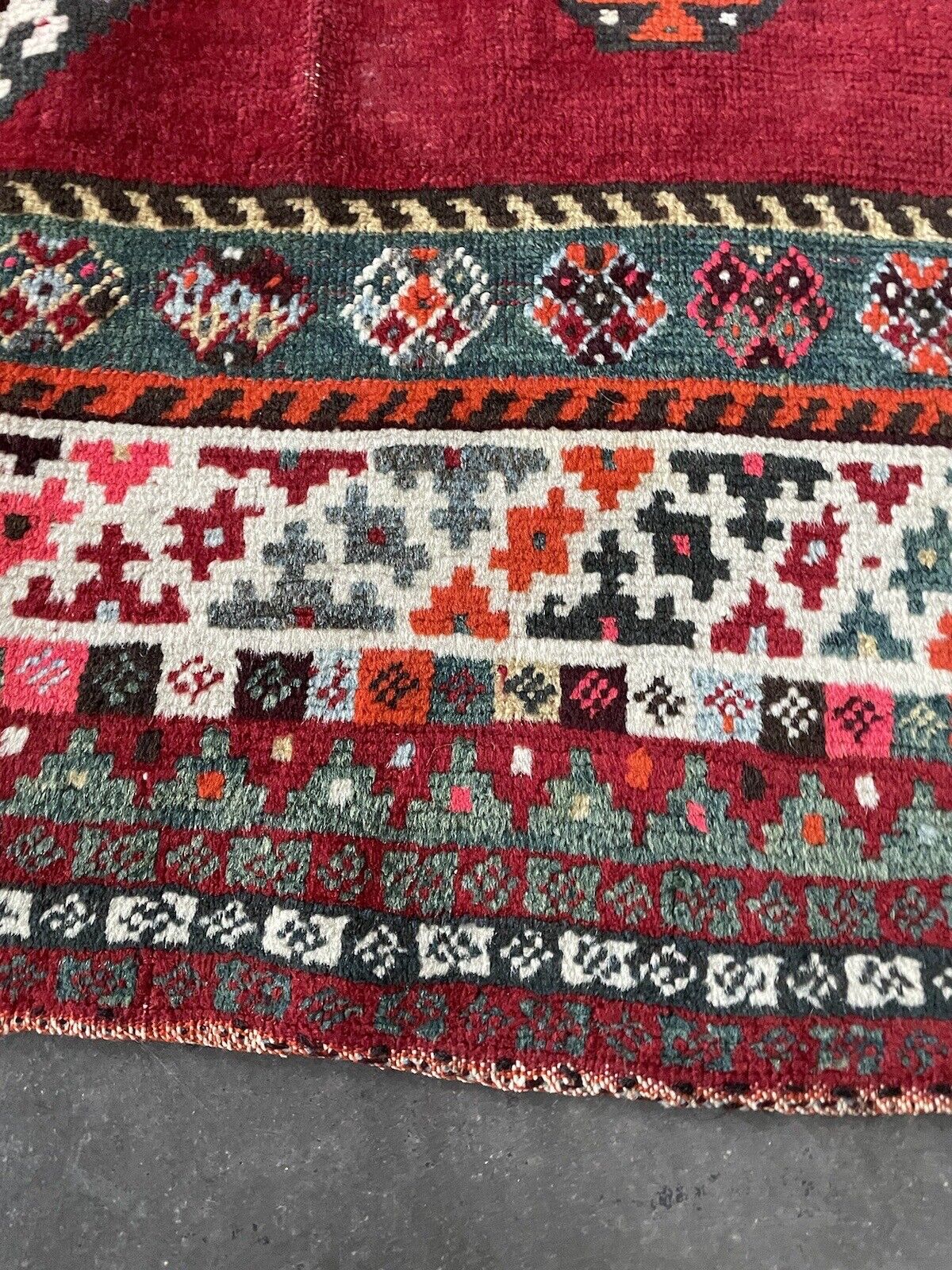 Authentic handmade Persian Gabbeh rug with multicolored patterns
