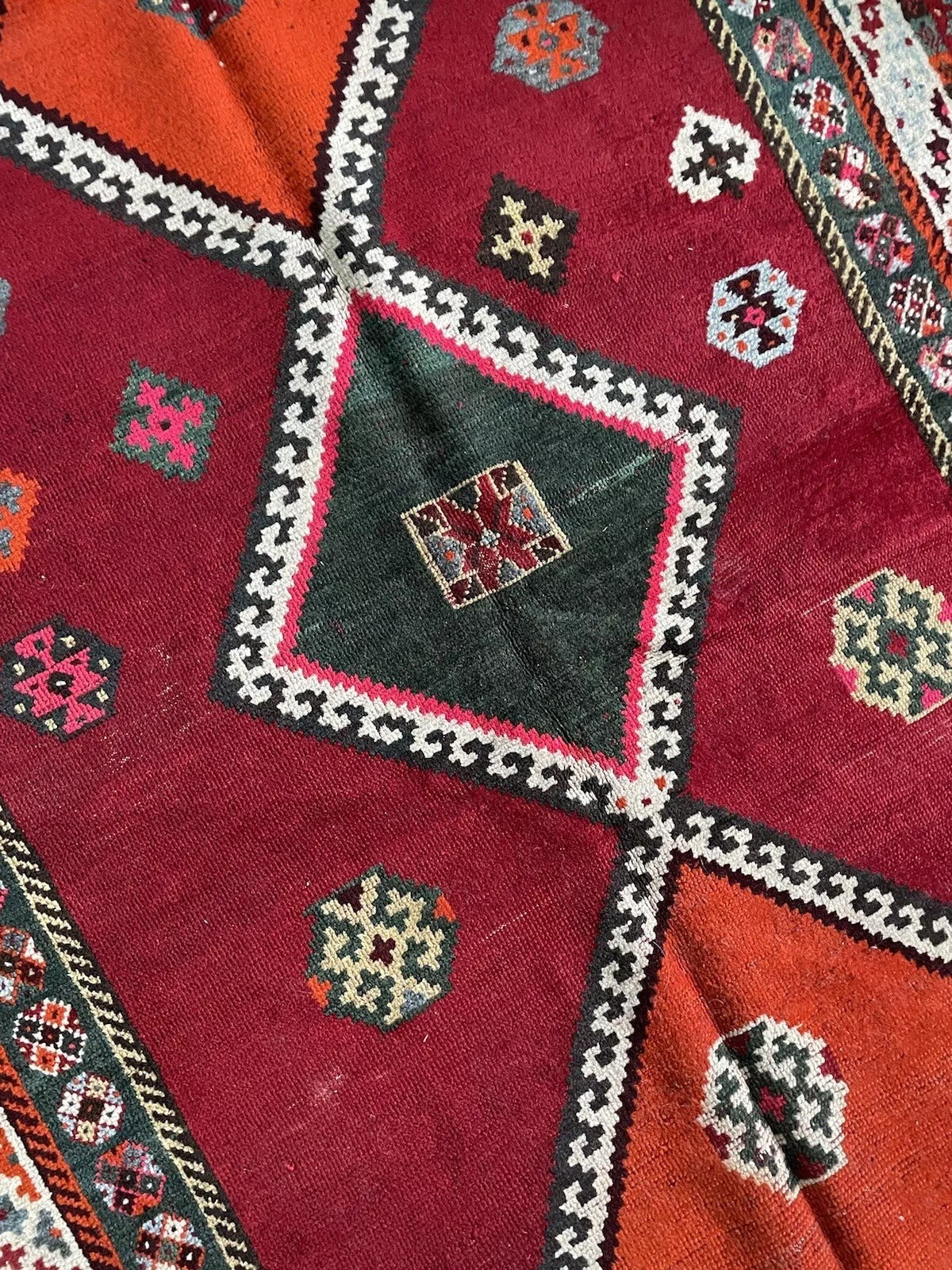A striking vintage Gabbeh rug with intricate details and authentic craftsmanship
