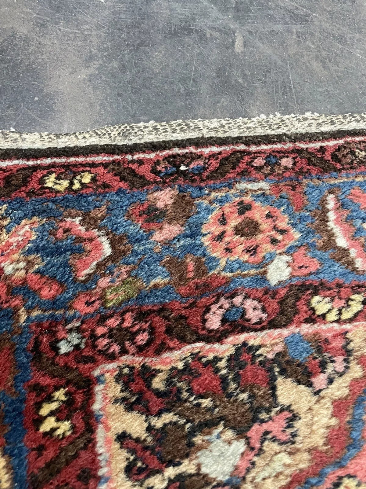 Handwoven Persian Bidjar wool rug with classic geometric and floral patterns
