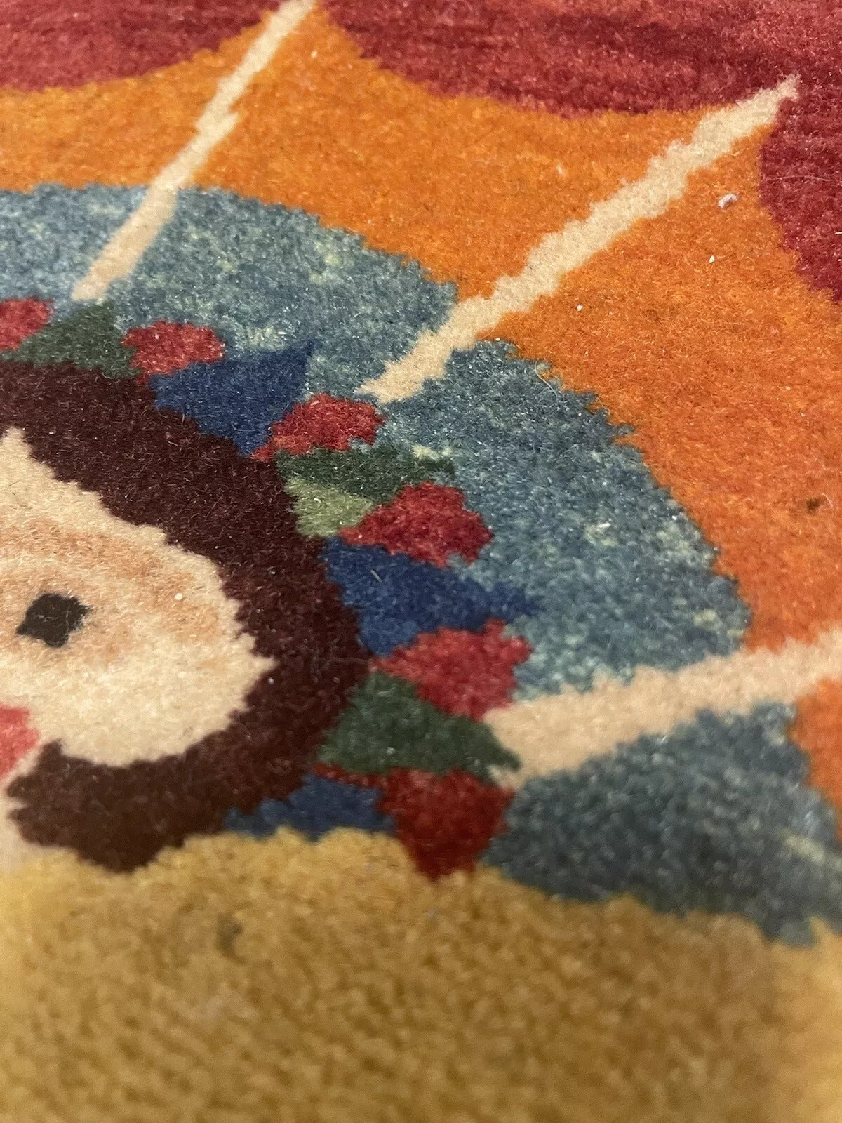 Handmade vintage wool rug — traditional Persian design
