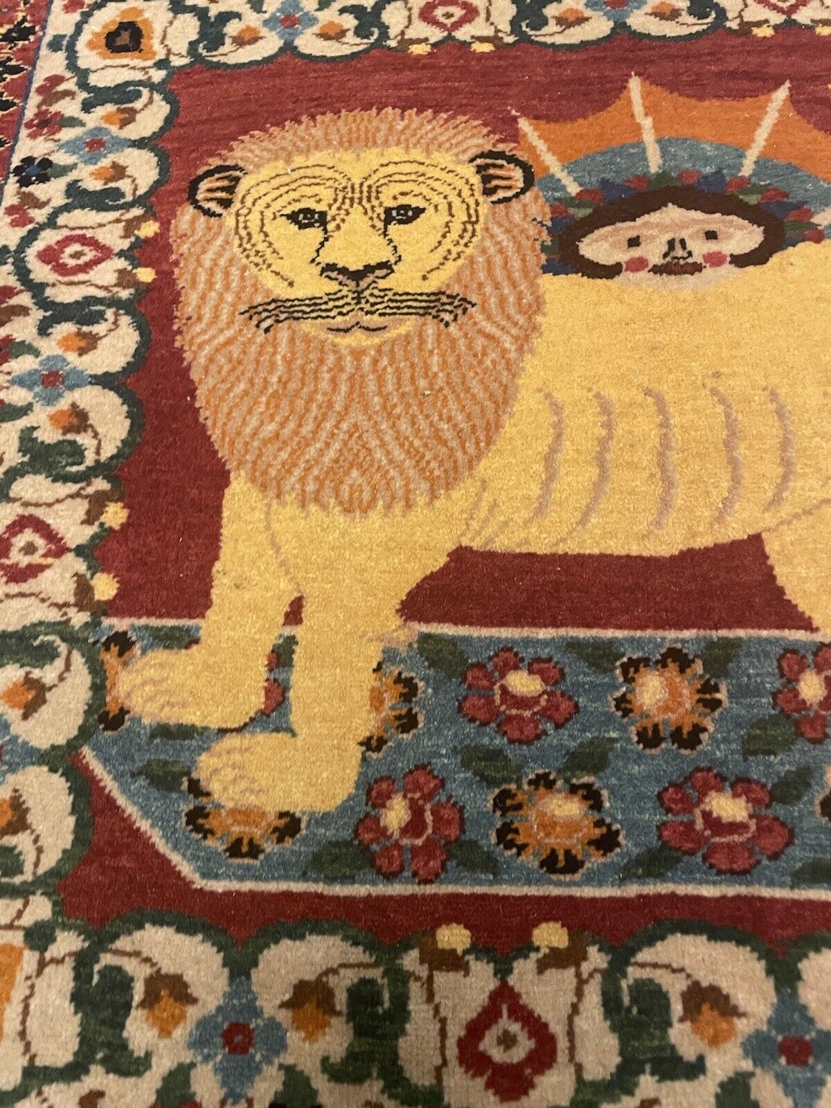 1970s Persian Tabriz wool rug with traditional patterns

