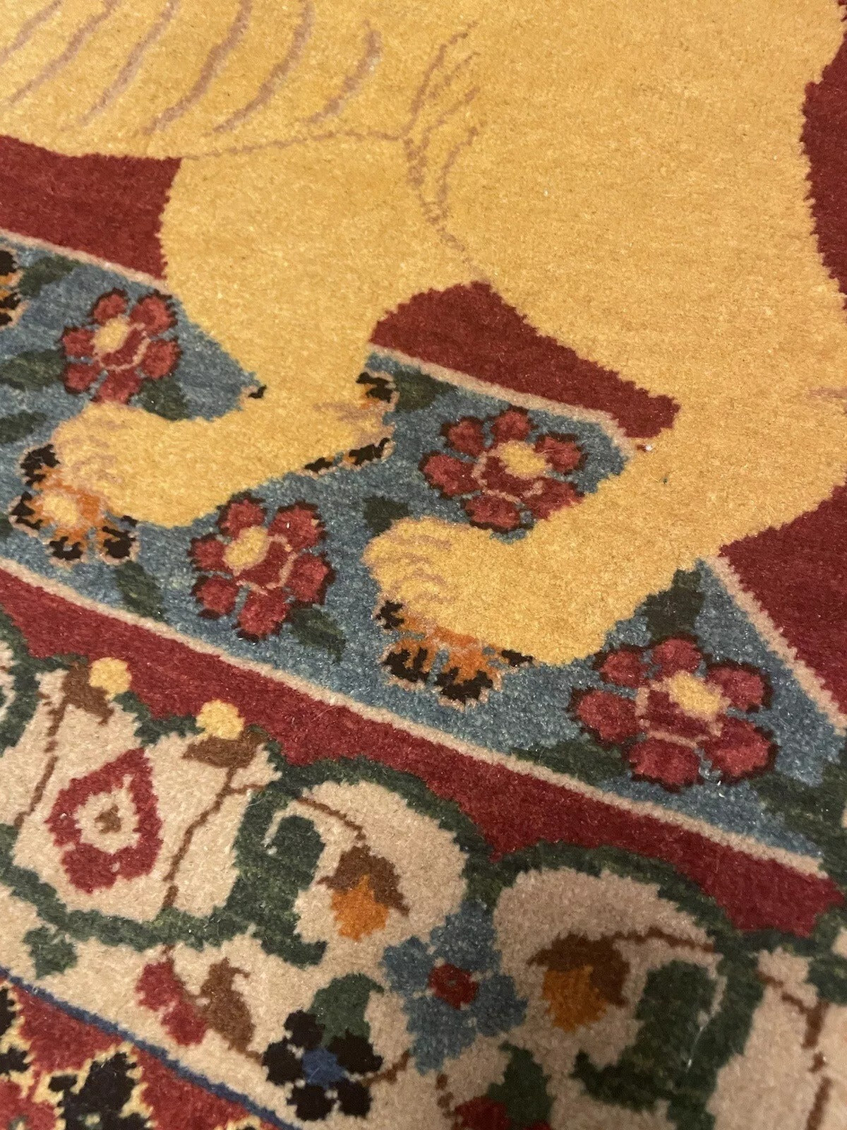 Small Persian Tabriz rug for eclectic interiors
